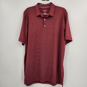Johnnie-O Mens Short Sleeve Polo Shirt Size XL Red Stripe